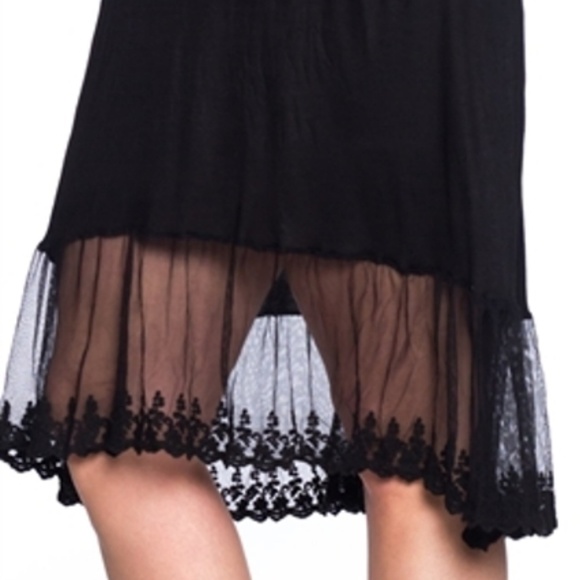 Celeste 3X Midi/Maxi O'Neck Black/Gray Block Lace Hem Ragland Sleeve Comfy Dress - Picture 3 of 7